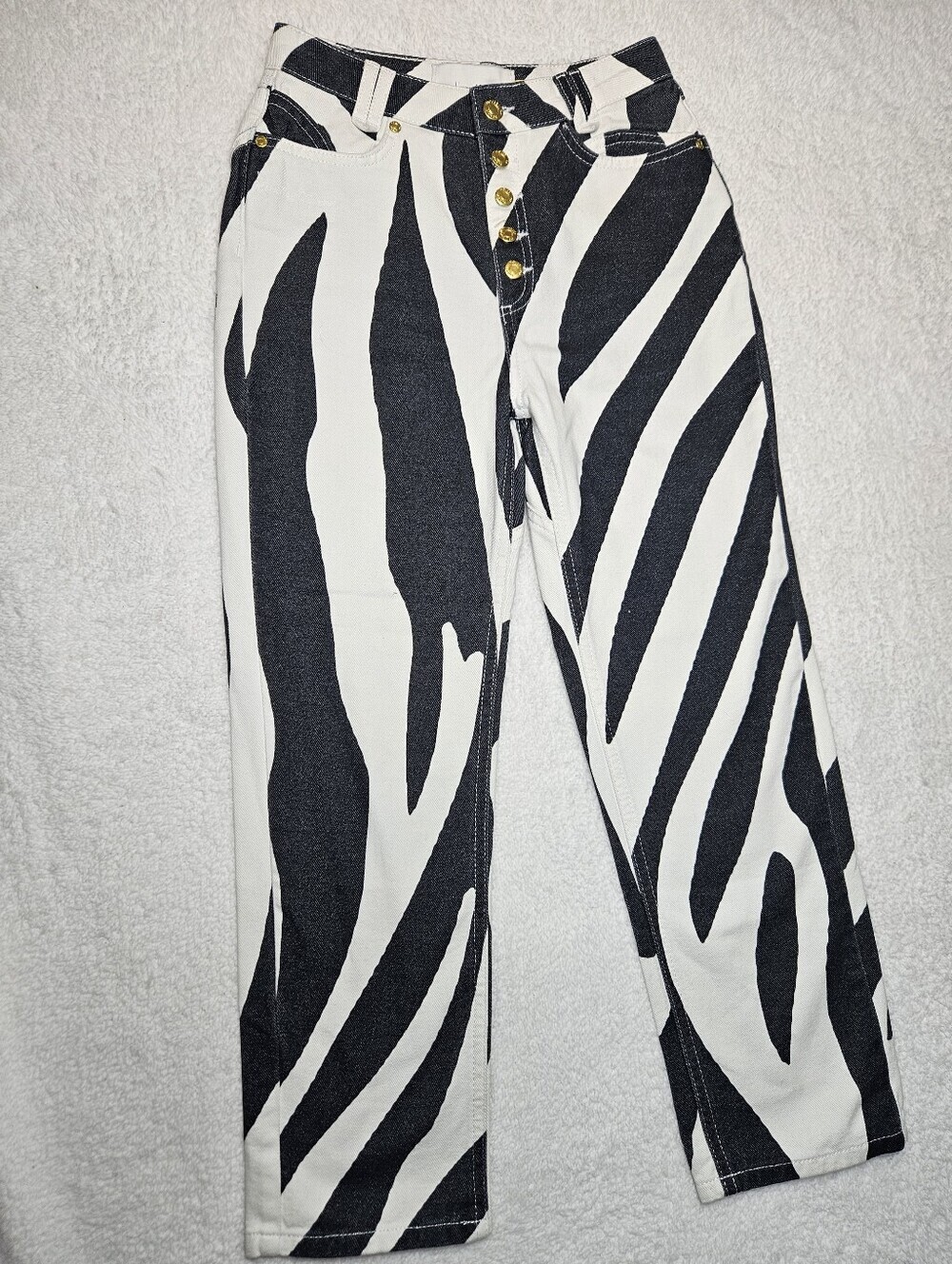 House of Sunny Rewa High Waisted Jeans Zebra Print